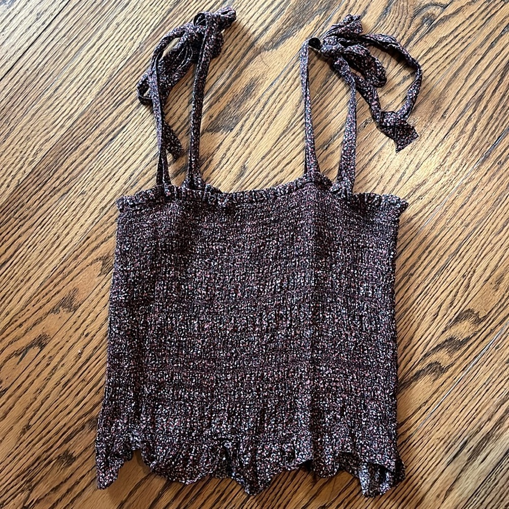 DOEN LEO TOP IN RUST DITZY FLORAL